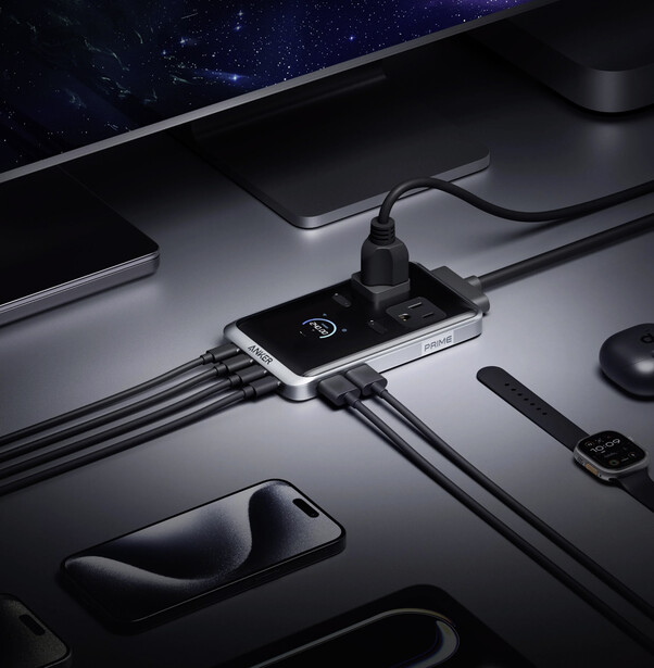 Anker Prime Charging Station (8-in-1, 240W) is capable of charging up to eight devices simultaneously while taking up little space.